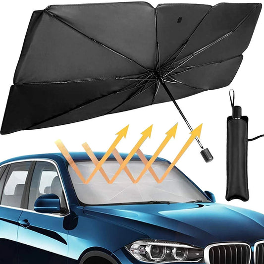 Autós Összecsukható Napellenző Esernyő 140 x 80 cm – UV Védelem és Hatékony Hőcsökkentés