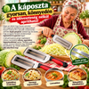 1+1 AJÁNDÉK – Speciális Rozsdamentes Acél Káposztaszeletelő Kés, Dupla Pengével – Gyors, Praktikus és Könnyen Használható!